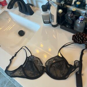 Chantelle Sheer Black Lace Bra